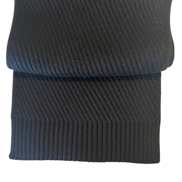 All Saints Wool Traveling Rib Knit Scarf Black One Size - Picture 3 of 8